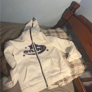 full zip up hoodie white medium